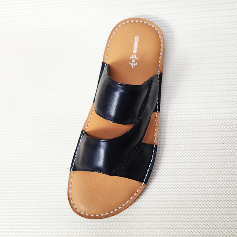Lightweight Leather Sandal in Two Tone - Image 4