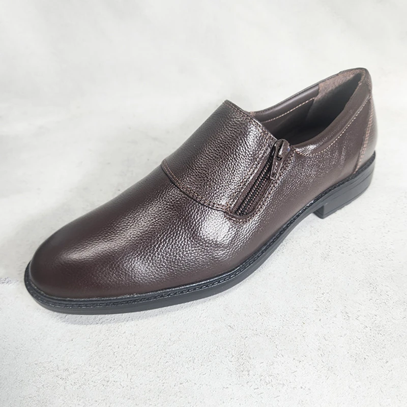 Easy to Wear Leather Shoe (Elastic & Chain on the Sides) - Image 3