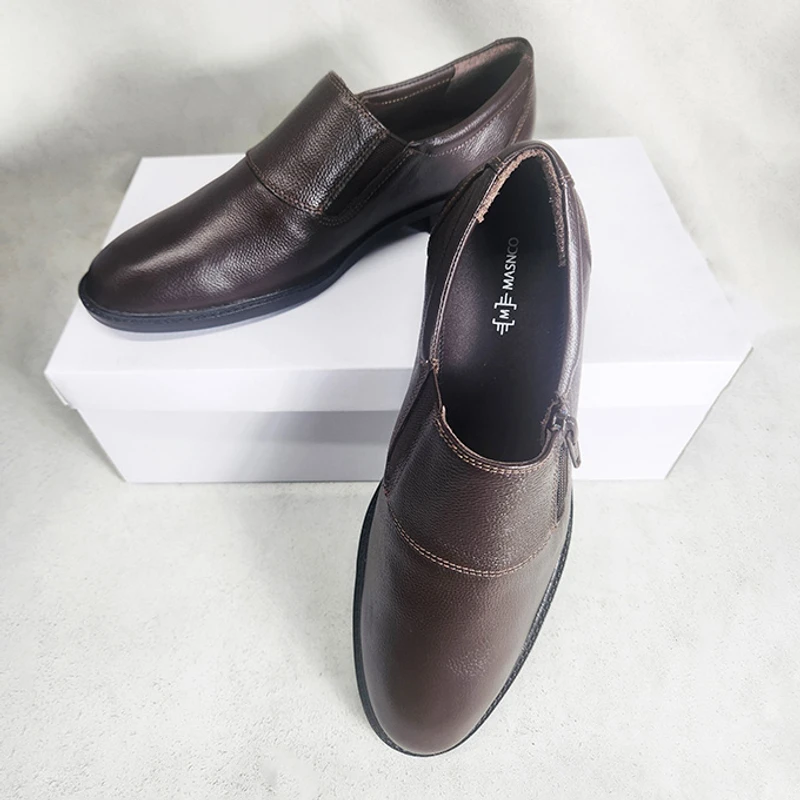 Easy to Wear Leather Shoe (Elastic & Chain on the Sides) - Image 5