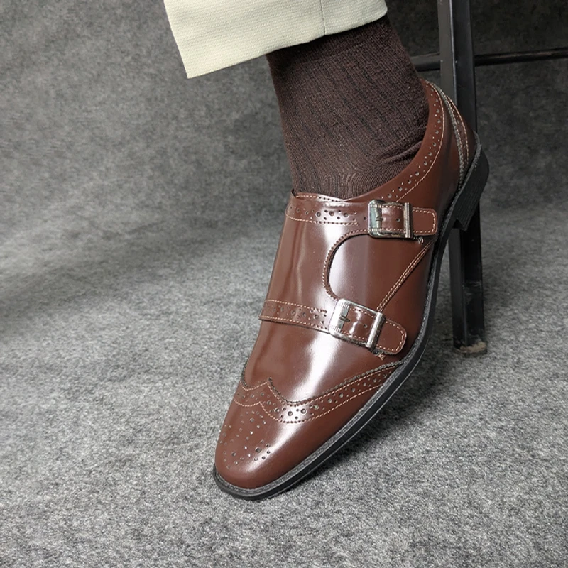 Premium Double Monk Shoe (DBR)