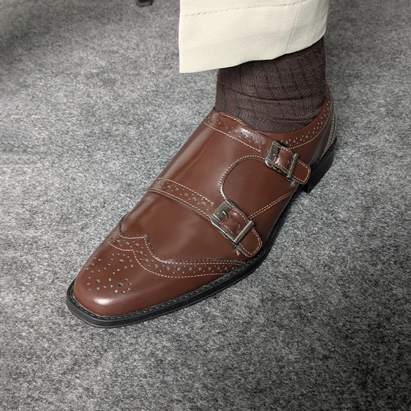 Premium Double Monk Shoe (DBR) - Image 4