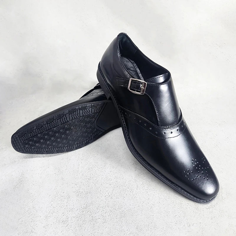 Premium Single Monk Shoe in Black