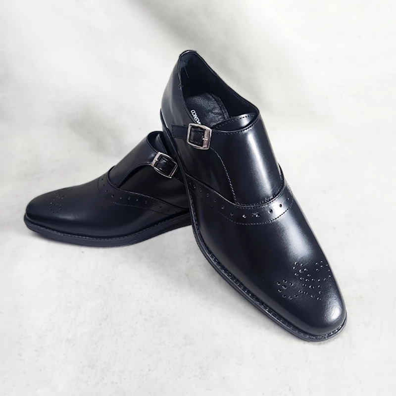 Premium Single Monk Shoe in Black - Image 3