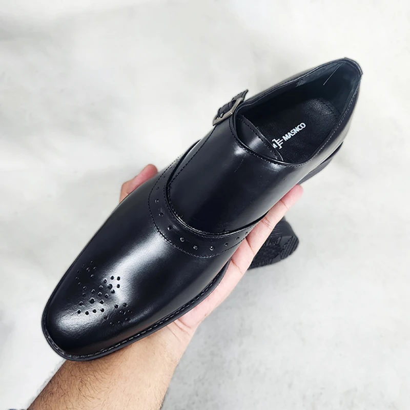 Premium Single Monk Shoe in Black - Image 5