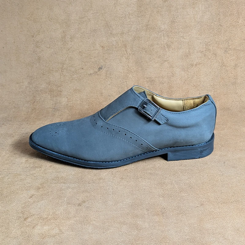 Premium Nubuck Leather Shoe in Grey - Image 3