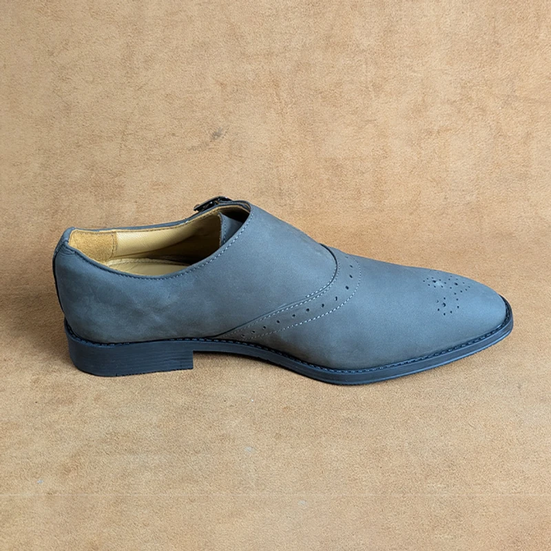 Premium Nubuck Leather Shoe in Grey - Image 4