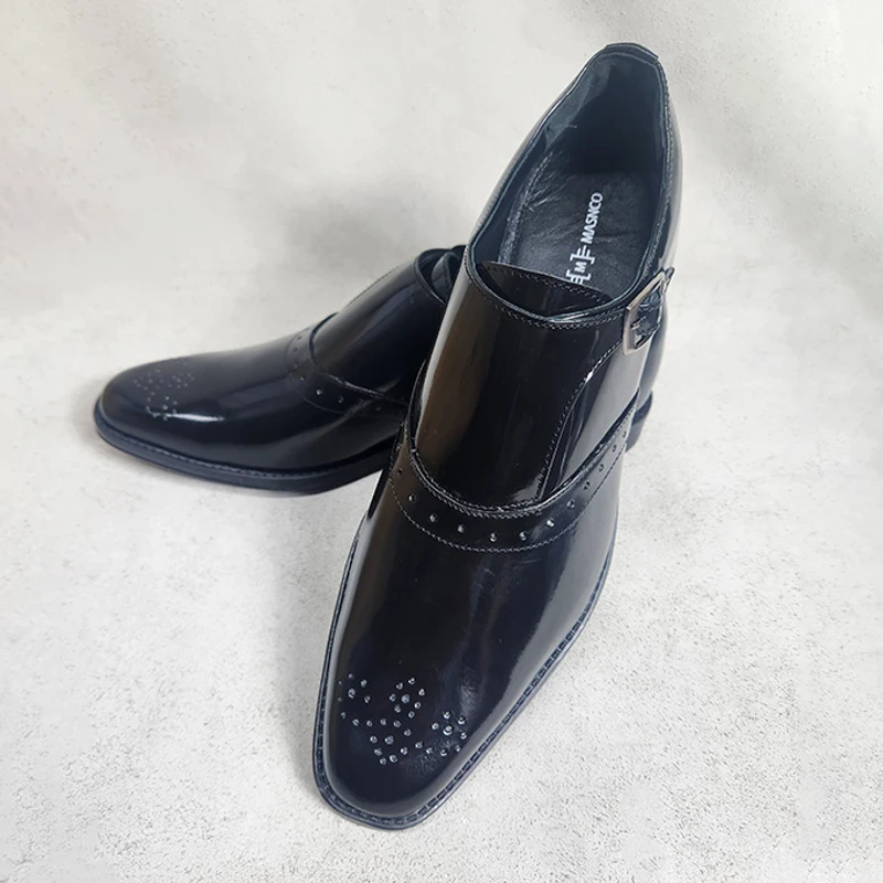 Men's Dress Shoe in Black Single Monk