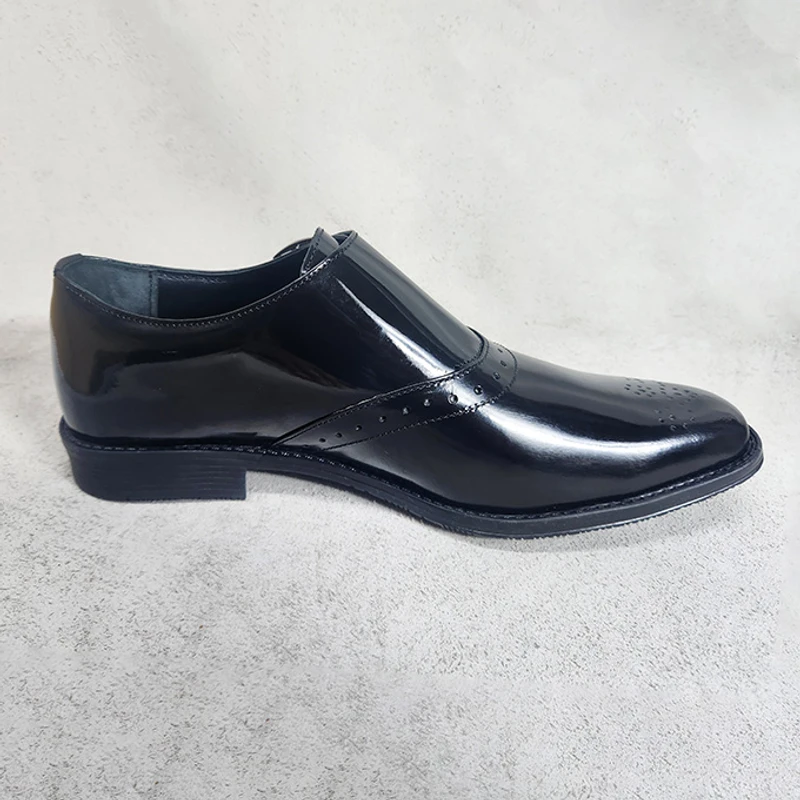 Men's Dress Shoe in Black Single Monk - Image 4