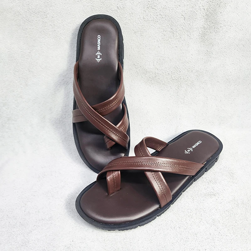 Leather Straps Sandals In Brown