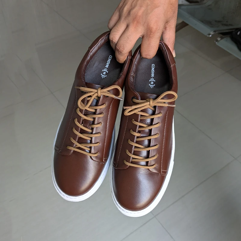 Men’s Premium Leather Sneaker in Brown - Image 5