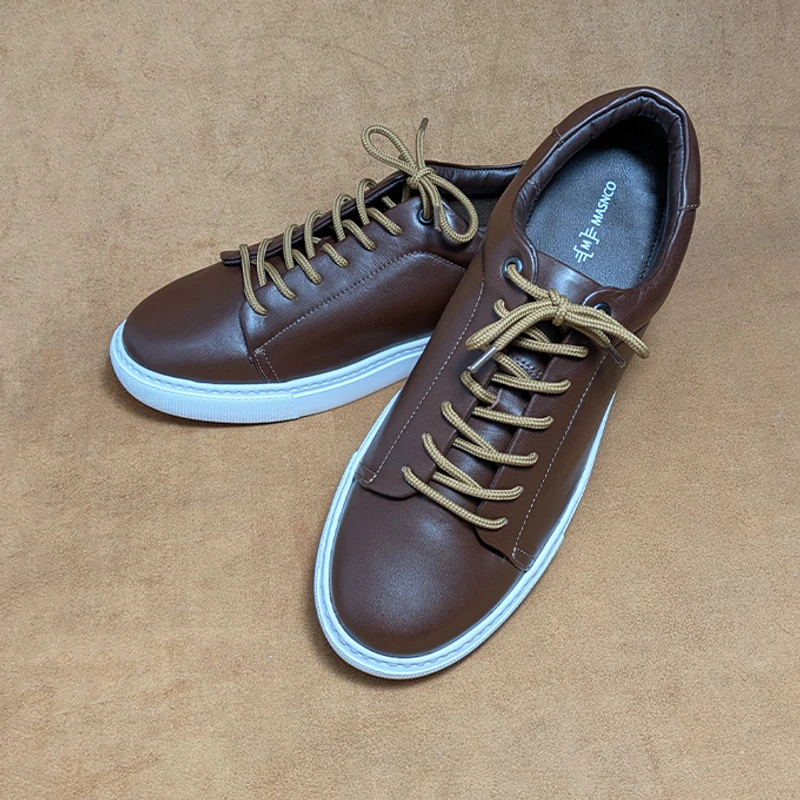 Men’s Premium Leather Sneaker in Brown - Image 10