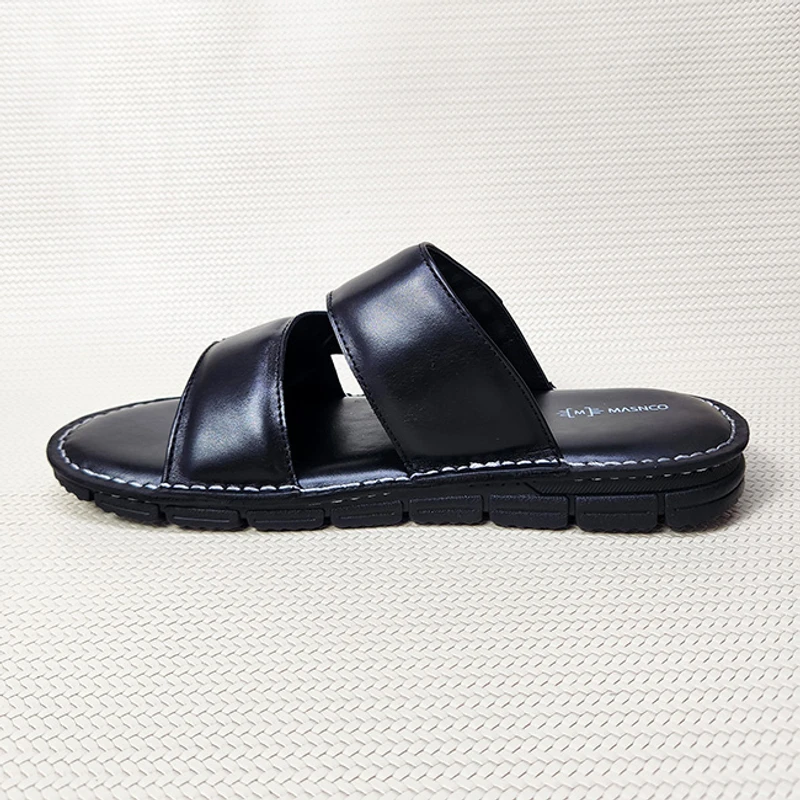 Lightweight Leather Sandal in Black - Image 4