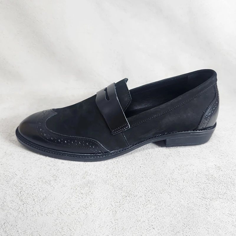 Semi Brogue Men’s Suede Combination Leather shoe