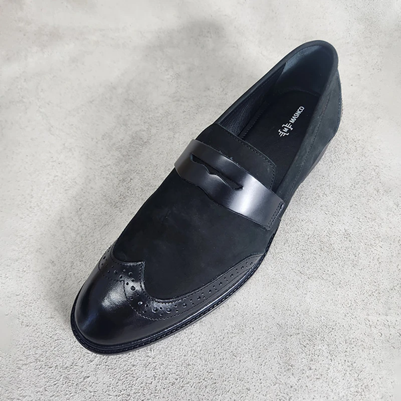 Semi Brogue Men’s Suede Combination Leather shoe