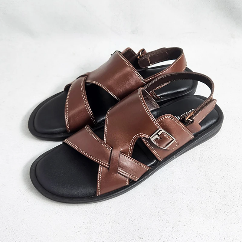 Men’s Back Belt Sandal in Dark Brown - Image 3