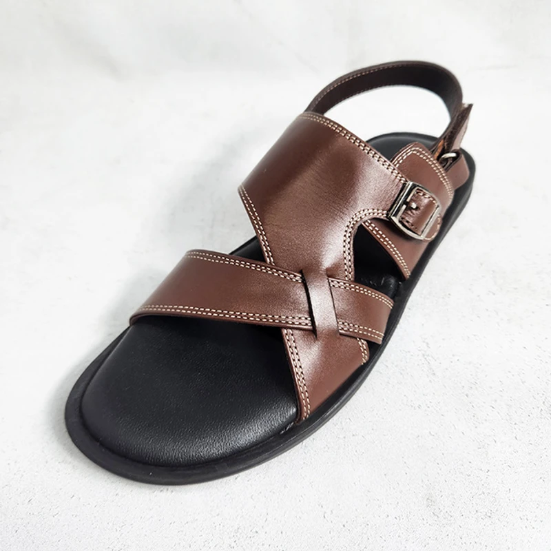 Men’s Back Belt Sandal in Dark Brown - Image 4