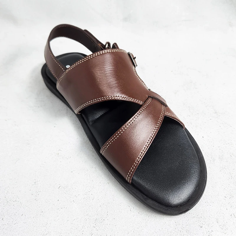 Men’s Back Belt Sandal in Dark Brown - Image 5