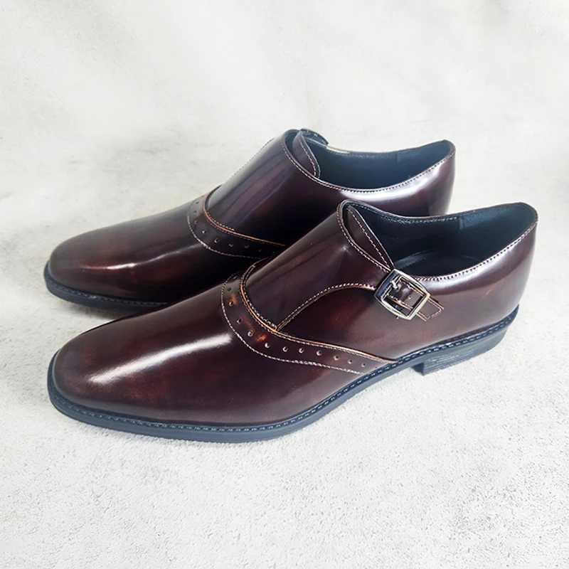 Premium Single Monk Shoe in Brush Off (LBR)