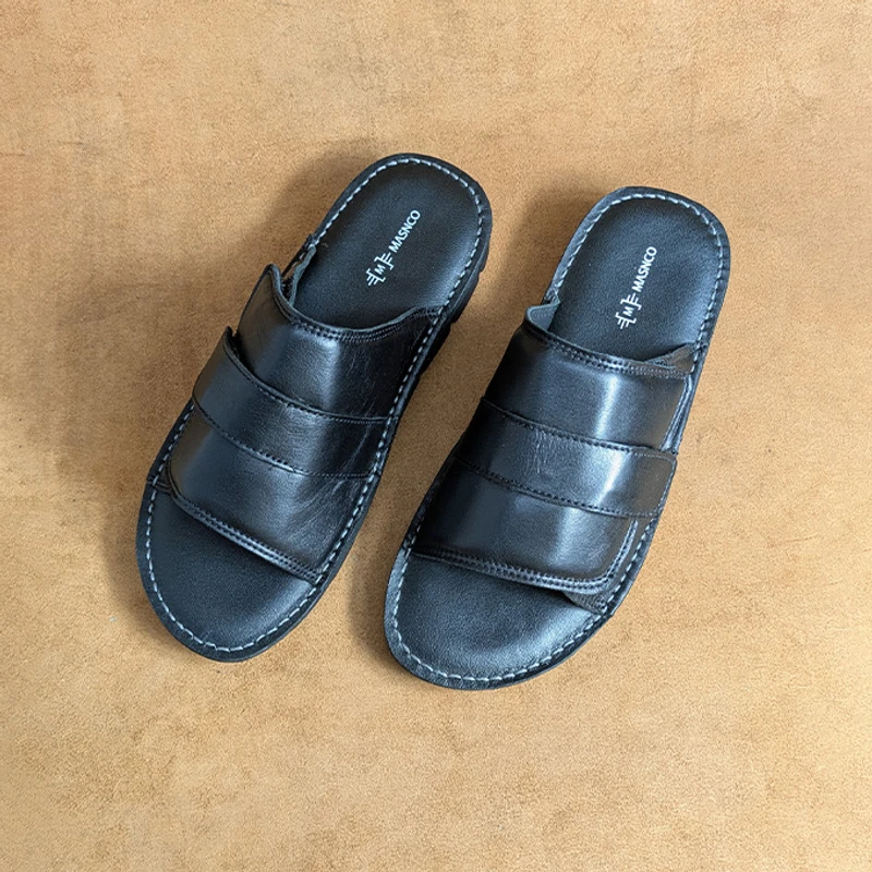 Men's Leather Sandal with High Quality Velcro - Image 3