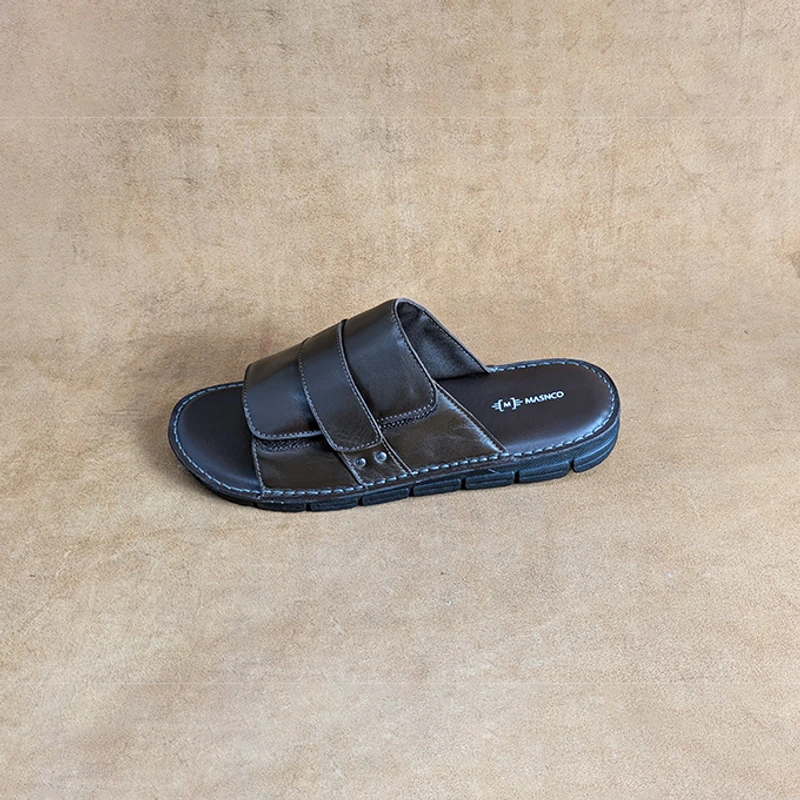 Men's Leather Sandal with High Quality Velcro