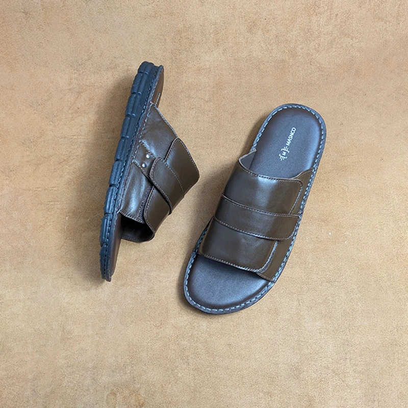 Men's Leather Sandal with High Quality Velcro - Image 3