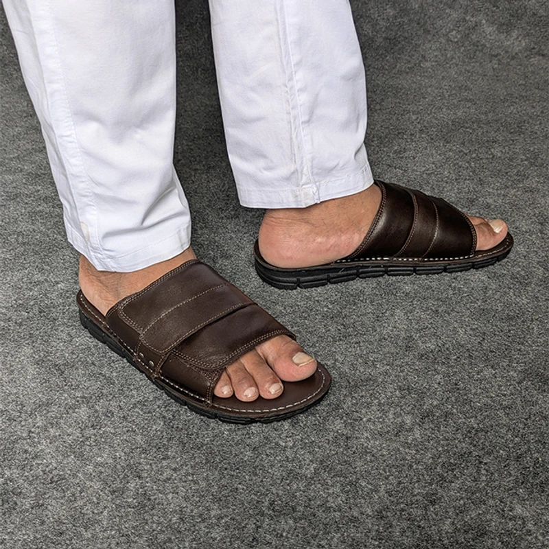 Men's Leather Sandal with High Quality Velcro - Image 8