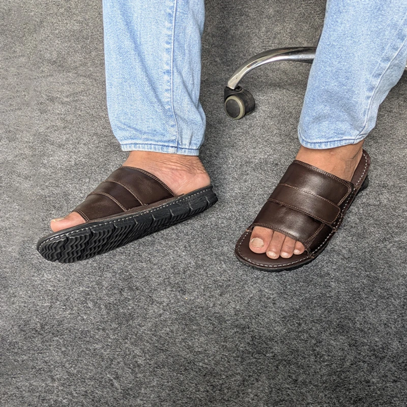 Men's Leather Sandal with High Quality Velcro - Image 9