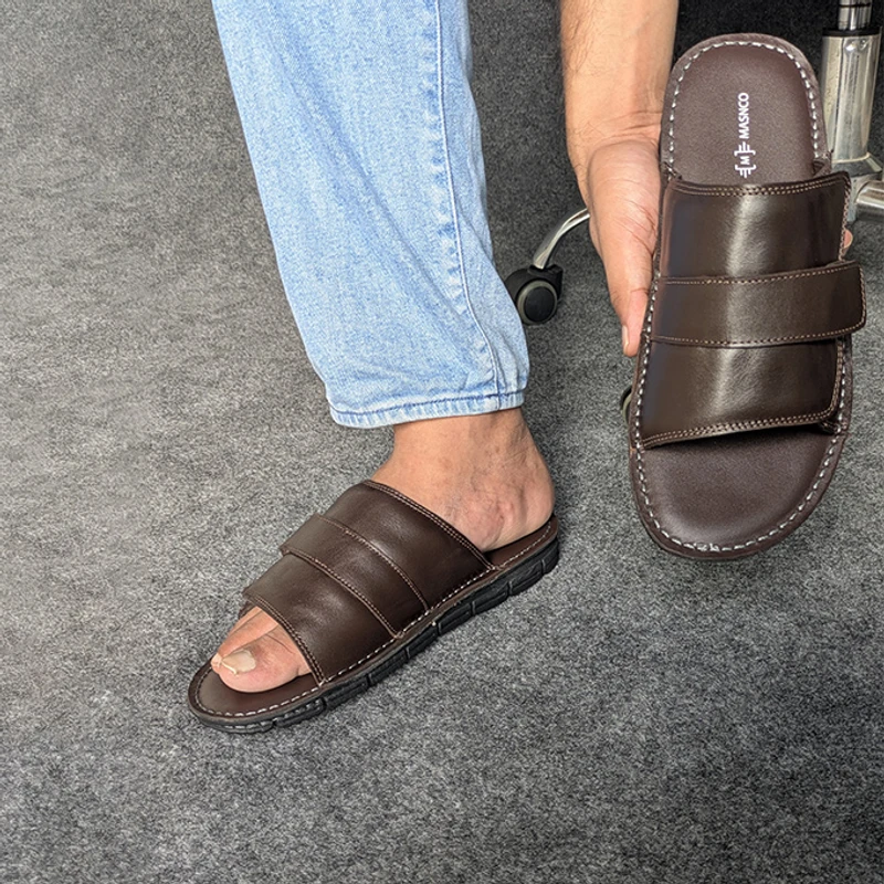 Men's Leather Sandal with High Quality Velcro - Image 10