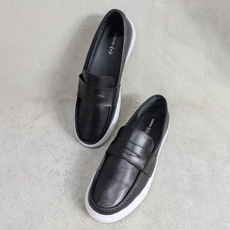 Men's Leather Sneaker in Black - Image 5
