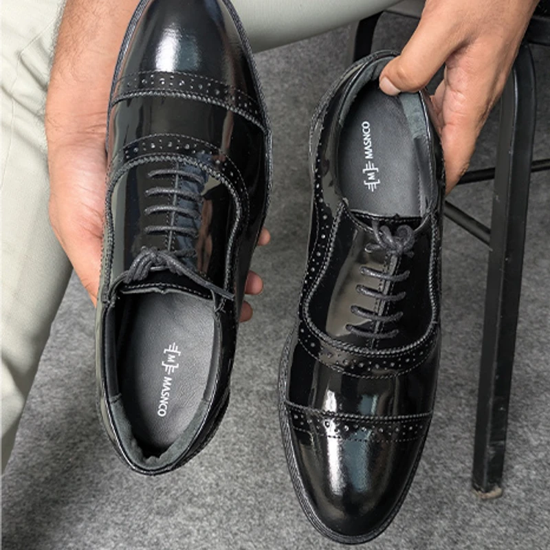 Black Mirror Polish Leather Shoes for Men - Image 3