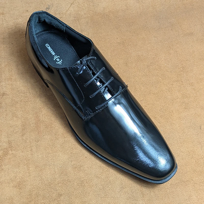 Black Mirror Polish Leather Shoes for Men - Image 5