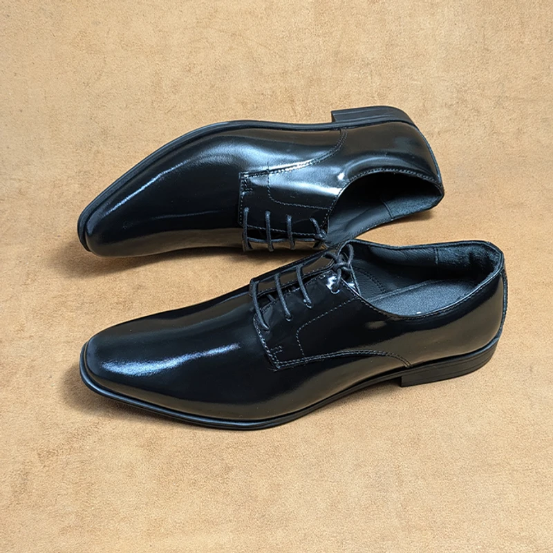 Black Mirror Polish Leather Shoes for Men - Image 6