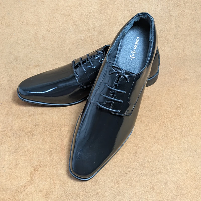 Black Mirror Polish Leather Shoes for Men - Image 7