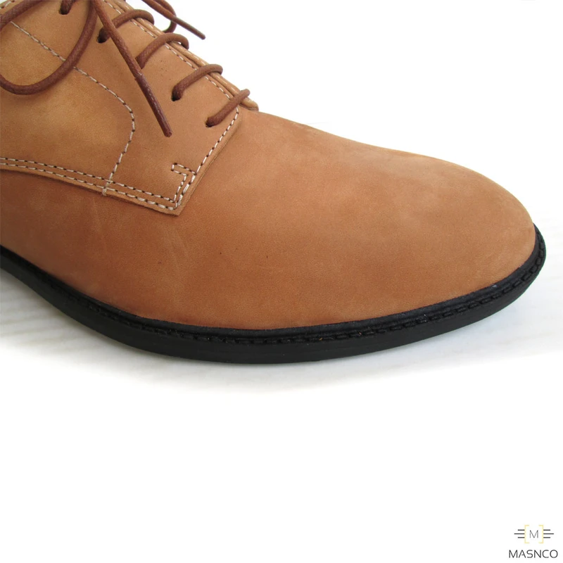 Premium Derby Nubuck Shoes in Camel Color - Image 4