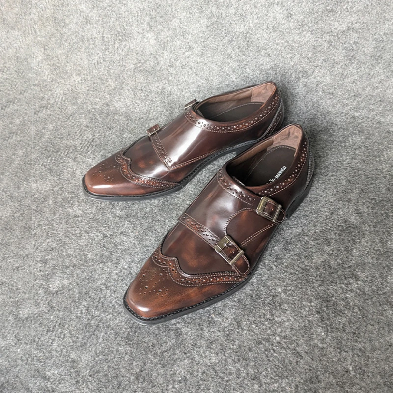 Premium Double Monk Shoe in Brush Off