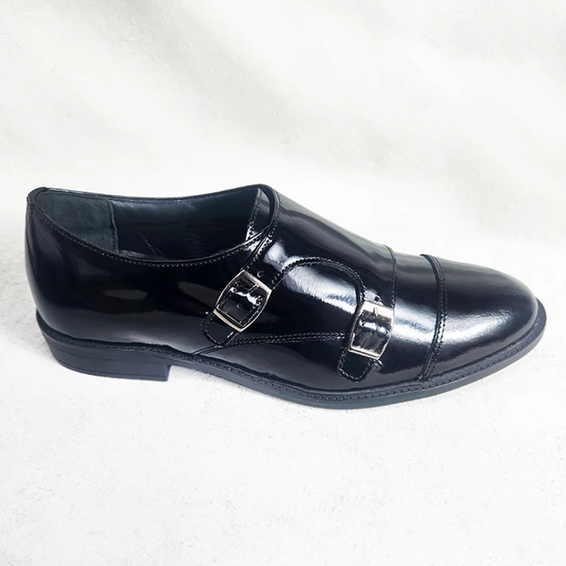 Men's Dress Shoe in Double Monk (Black Patent)