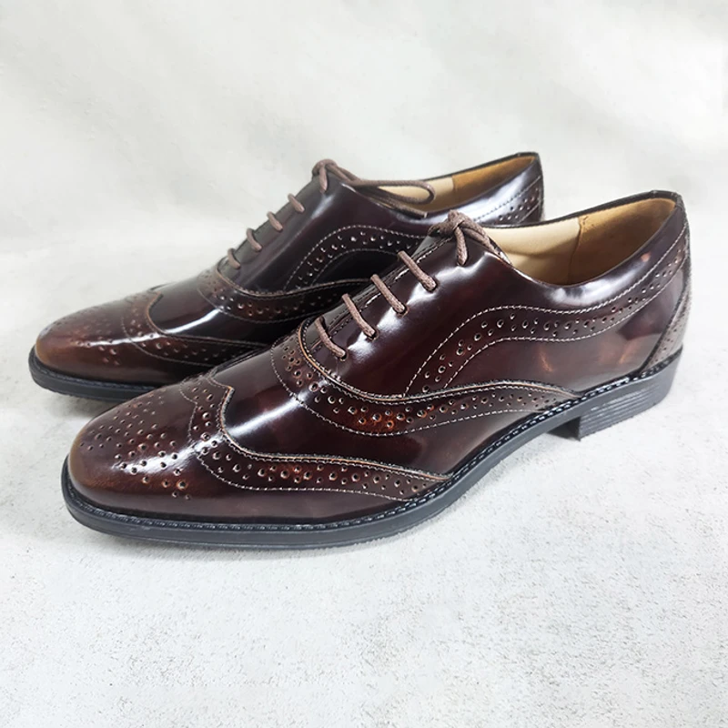 Formal Leather Brogue Shoes in Brush Off Leather