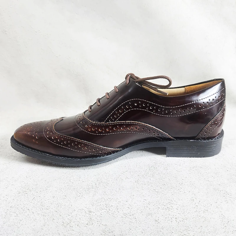 Formal Leather Brogue Shoes in Brush Off Leather - Image 4