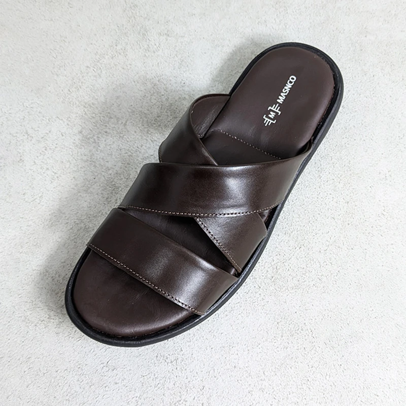 Dark Brown leather straps Sandals - Image 4