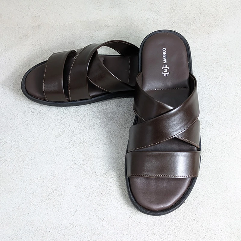 Dark Brown leather straps Sandals - Image 6