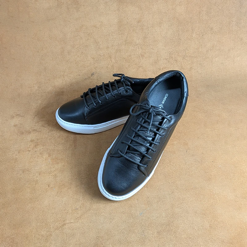 Men’s Premium Leather Sneaker in Black - Image 5