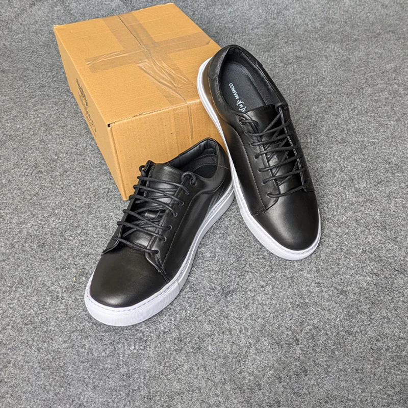 Men’s Premium Leather Sneaker in Black - Image 6