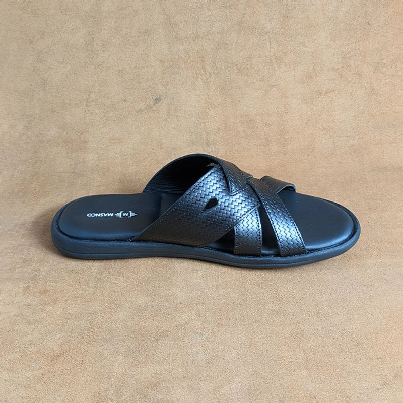 Black leather straps Sandal - Image 4