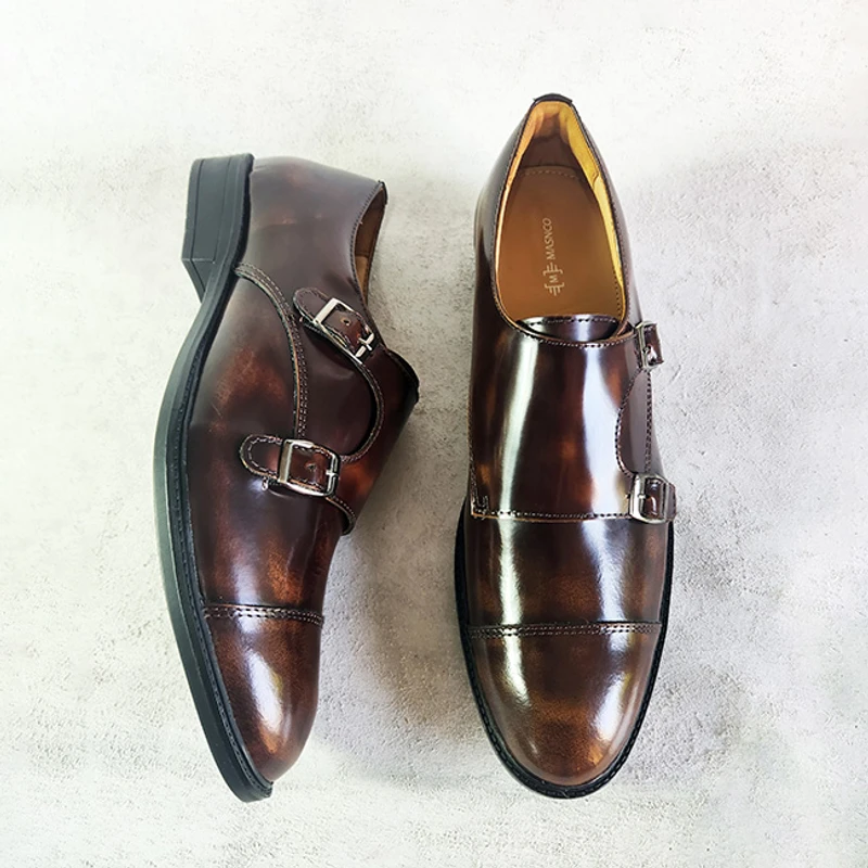 Double Monk Oxford Formal Office Shoes for Men (Brush-Off YL) - Image 4