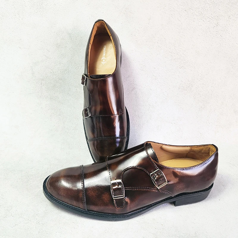 Double Monk Oxford Formal Office Shoes for Men (Brush-Off YL)