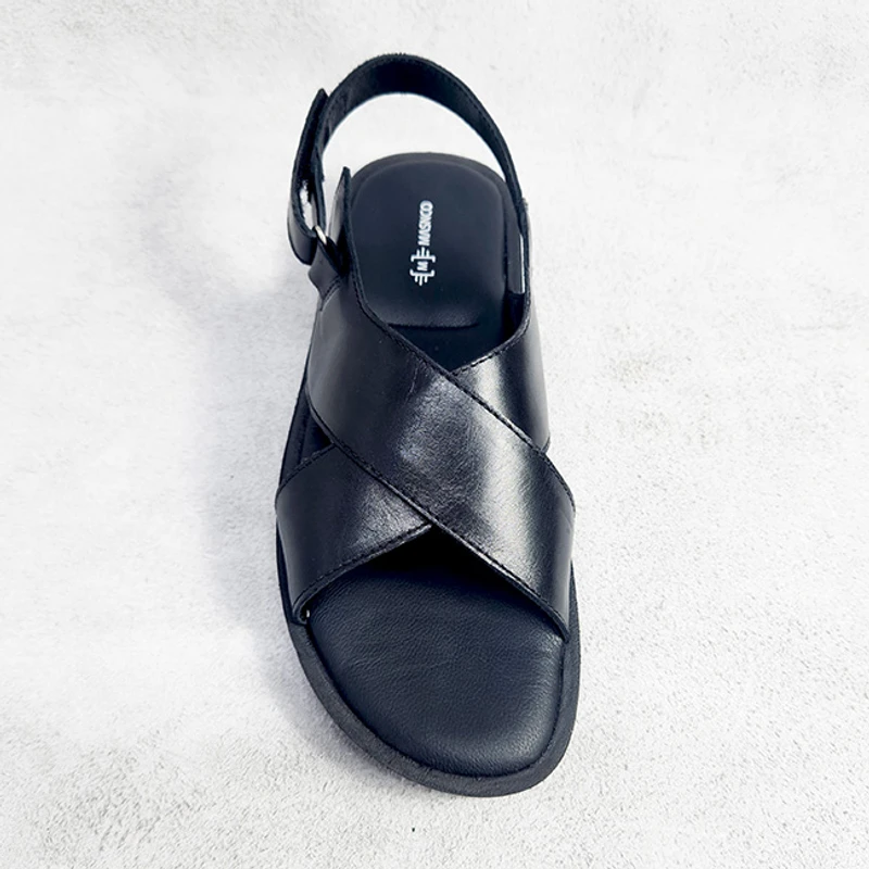 Men’s Back Belt Sandal in Black
