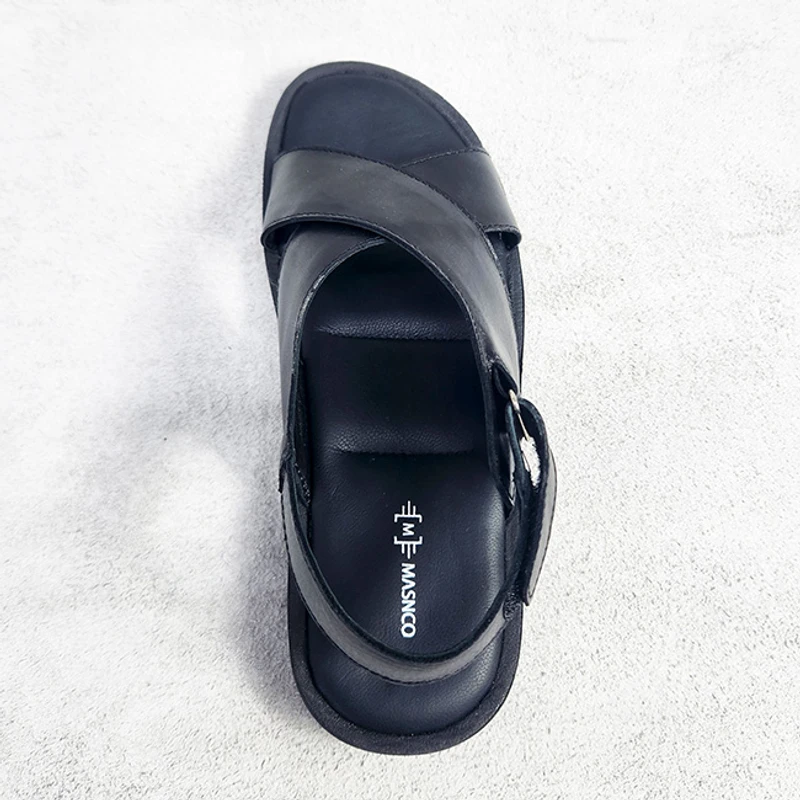 Men’s Back Belt Sandal in Black - Image 3