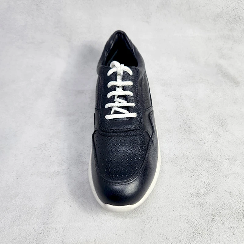 Men’s Leather Sneaker in Black - Image 3