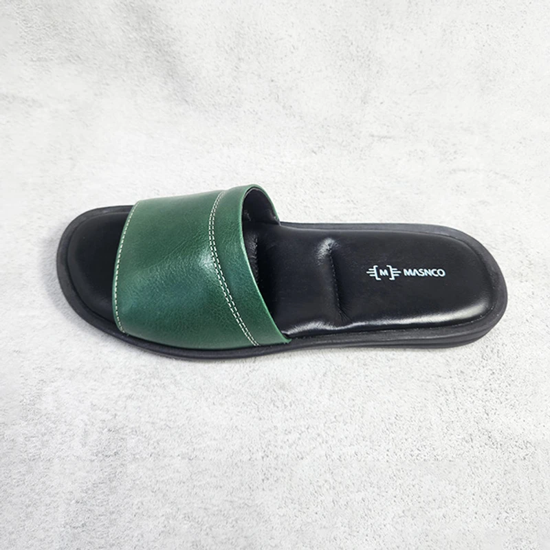 Leather Slider with maximum comfort in Green