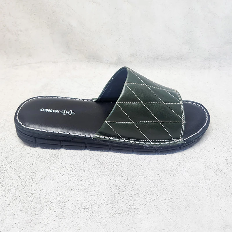 Leather Slider with maximum comfort in Green